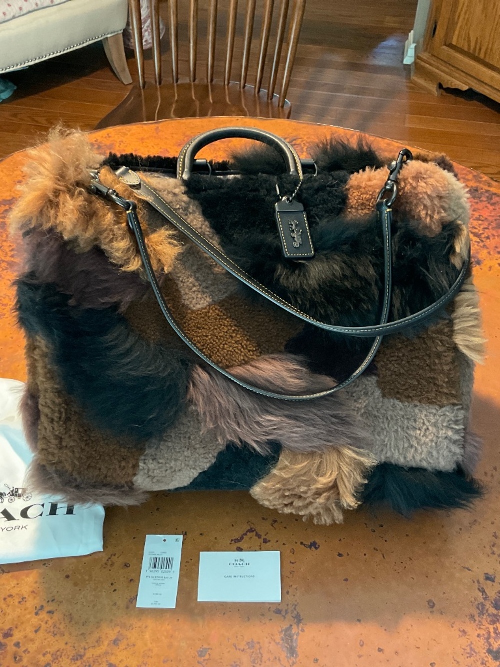 Coach Rogue 39 Patchwork Shearling